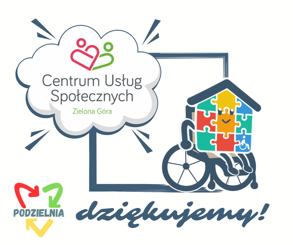 plakat  - grafika promujący podzielnię sprzetyu rehabilitacyjno-pomocniczego w zielonej górze